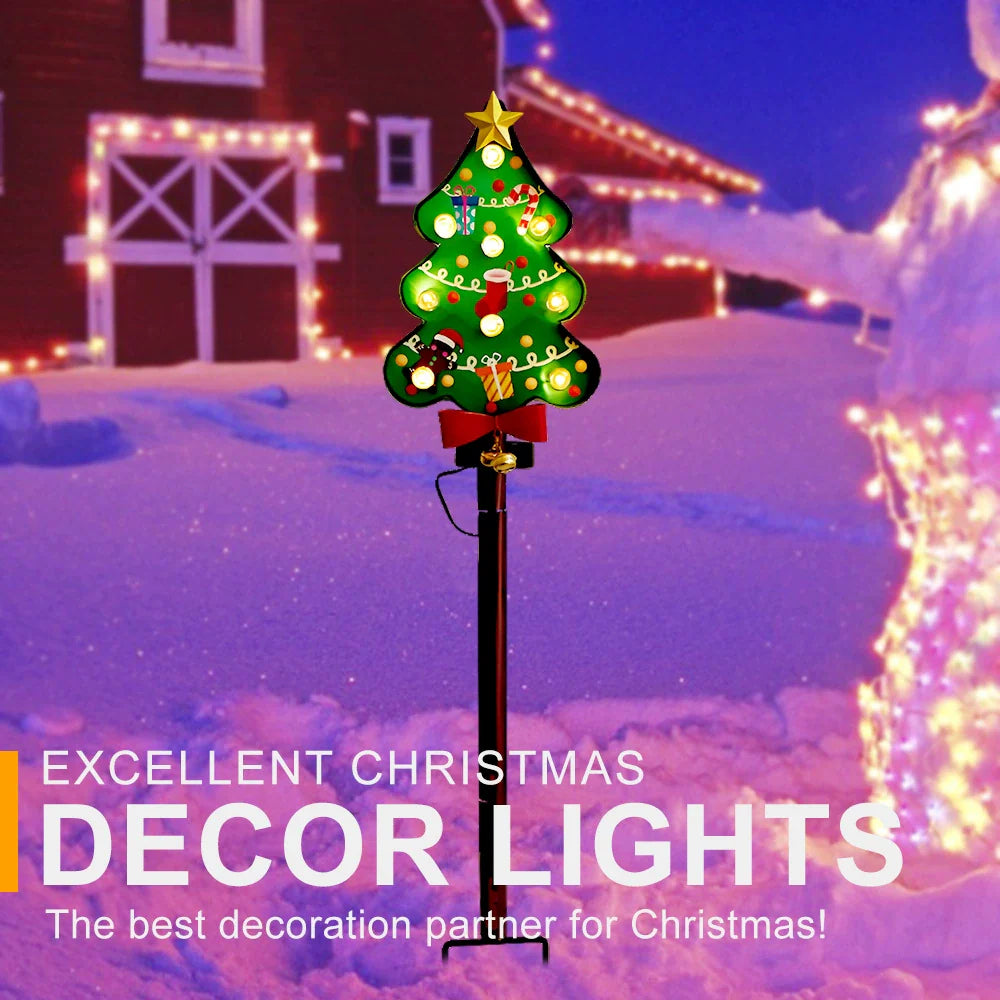 Christmas Iron Art Solar Outdoor Lawn Stake