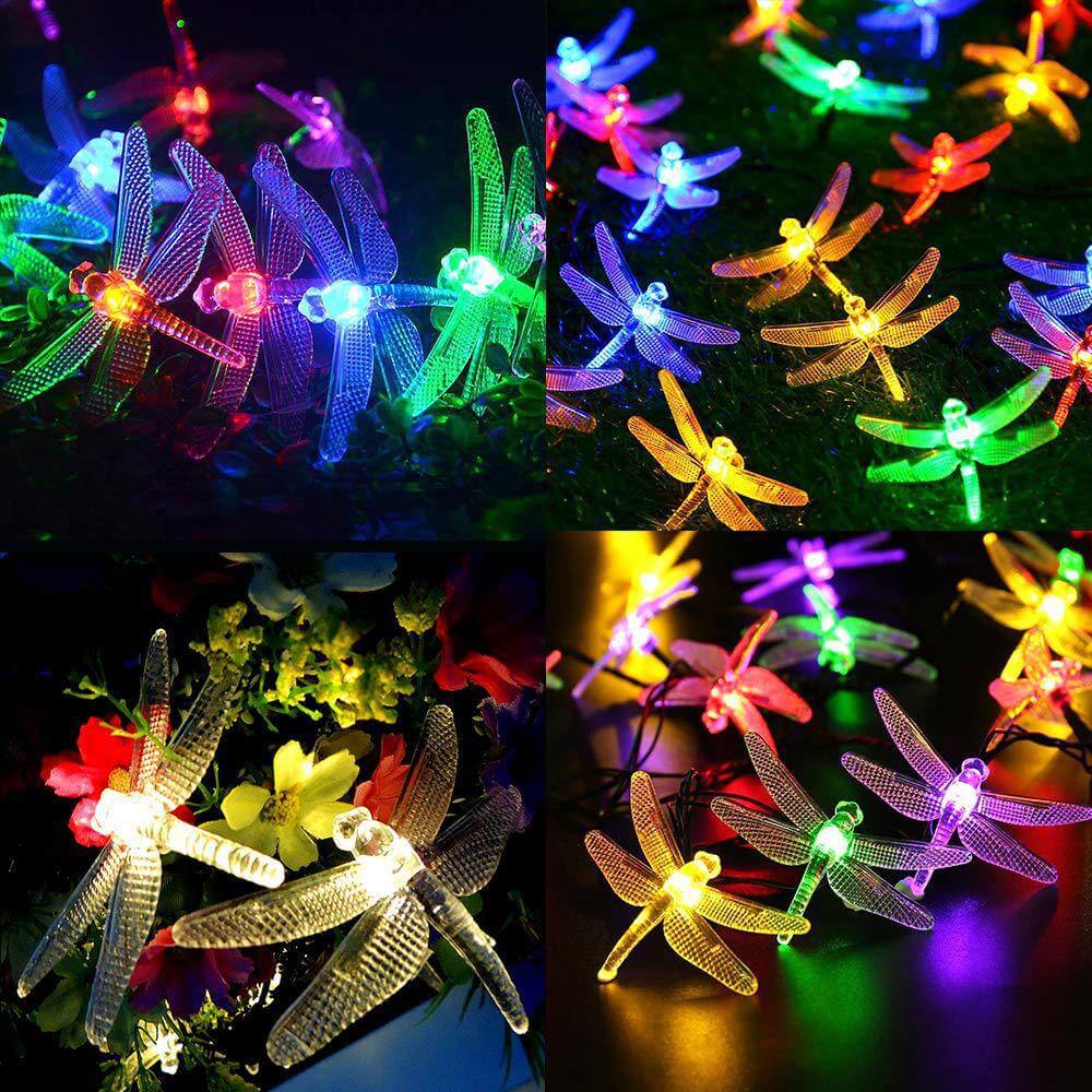 Maliben | Outdoor Solar Dragonfly Waterproof Led Lights Festival Party Decoration String Lights