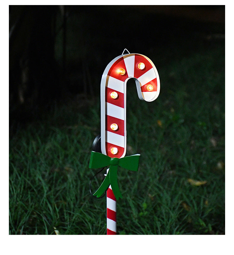 Christmas Iron Art Solar Outdoor Lawn Stake