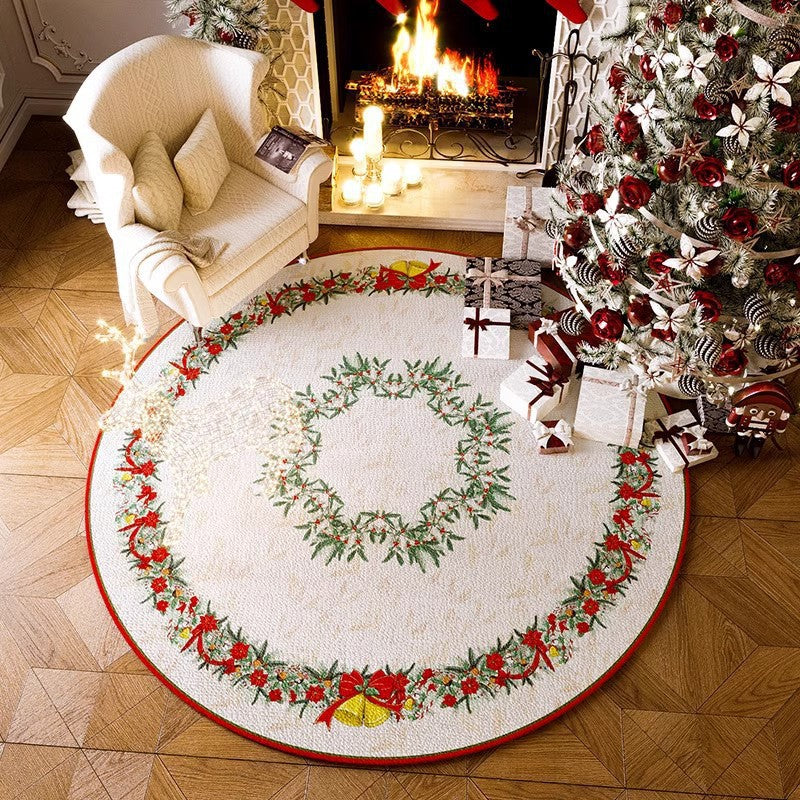 Maliben | Christmas Rug - Living Room Red Festive Carpet Absorbent Non-Slip