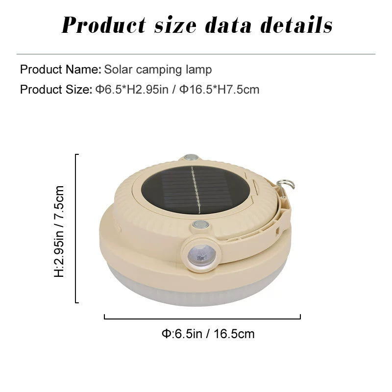 Long-Endurance Led Rechargeable Light Solar Camping Light