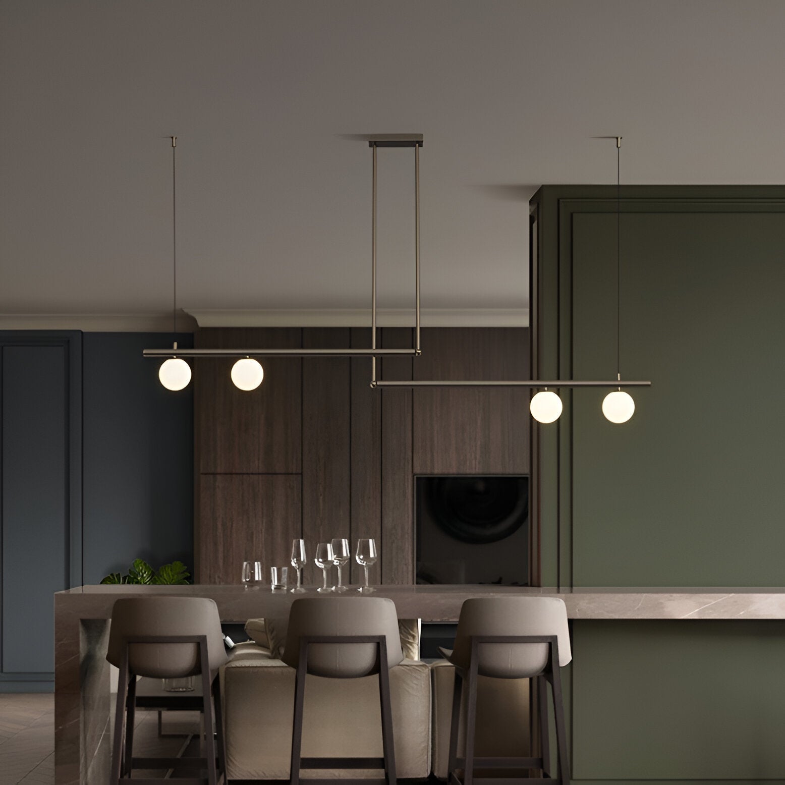 Maliben | Nordic Glass Linear Luxury Pendant Lamp