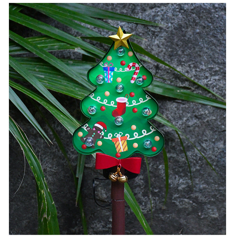 Christmas Iron Art Solar Outdoor Lawn Stake