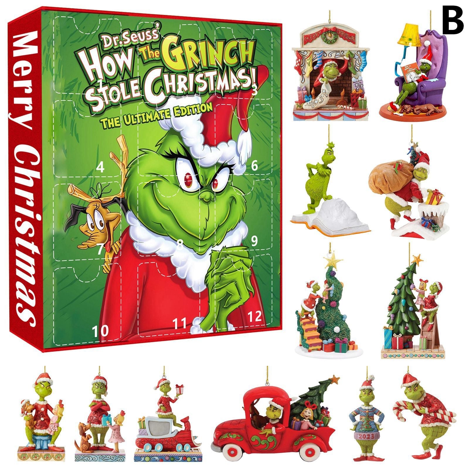 Creative Grinch Countdown Christmas Blind Box Set
