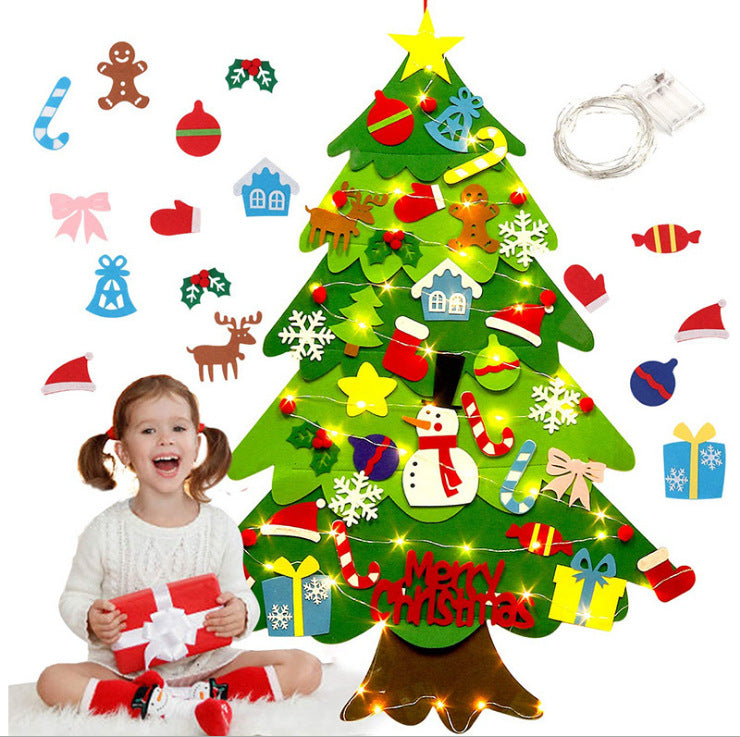 Maliben | Montessori Felt Christmas Tree With Fairy Lights