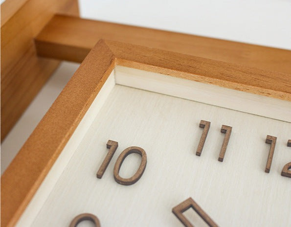 Maliben | Wall-Corner-Two-Sided Wood-Analog-Clock