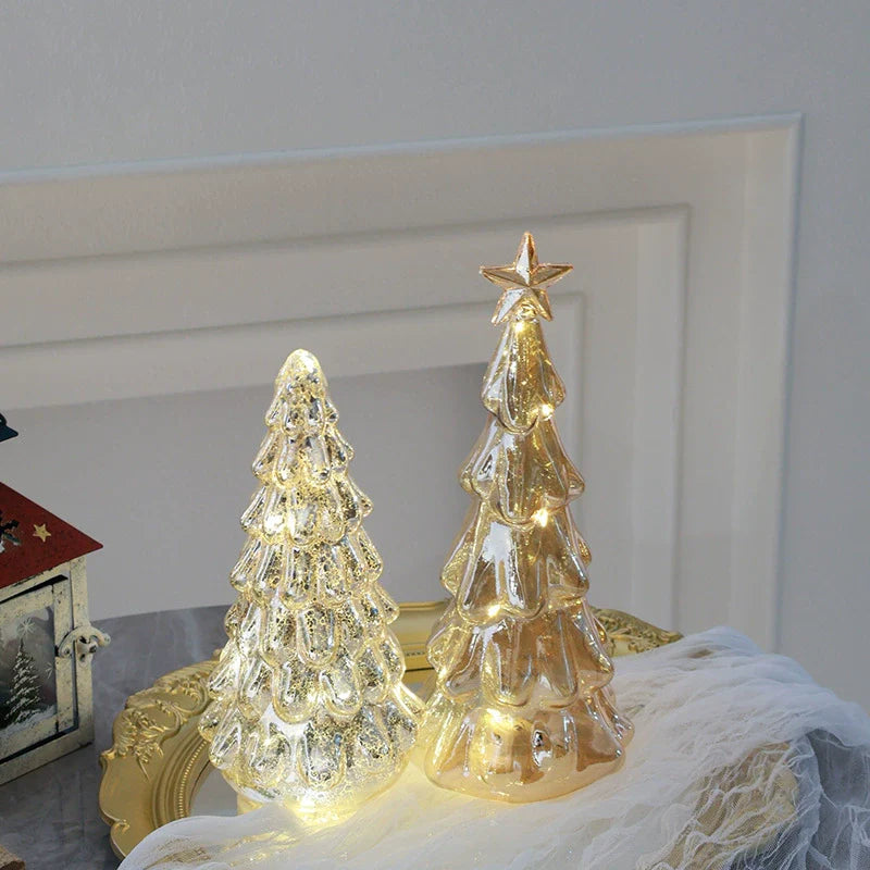 Mini Luminous Glass Christmas Tree Ornament