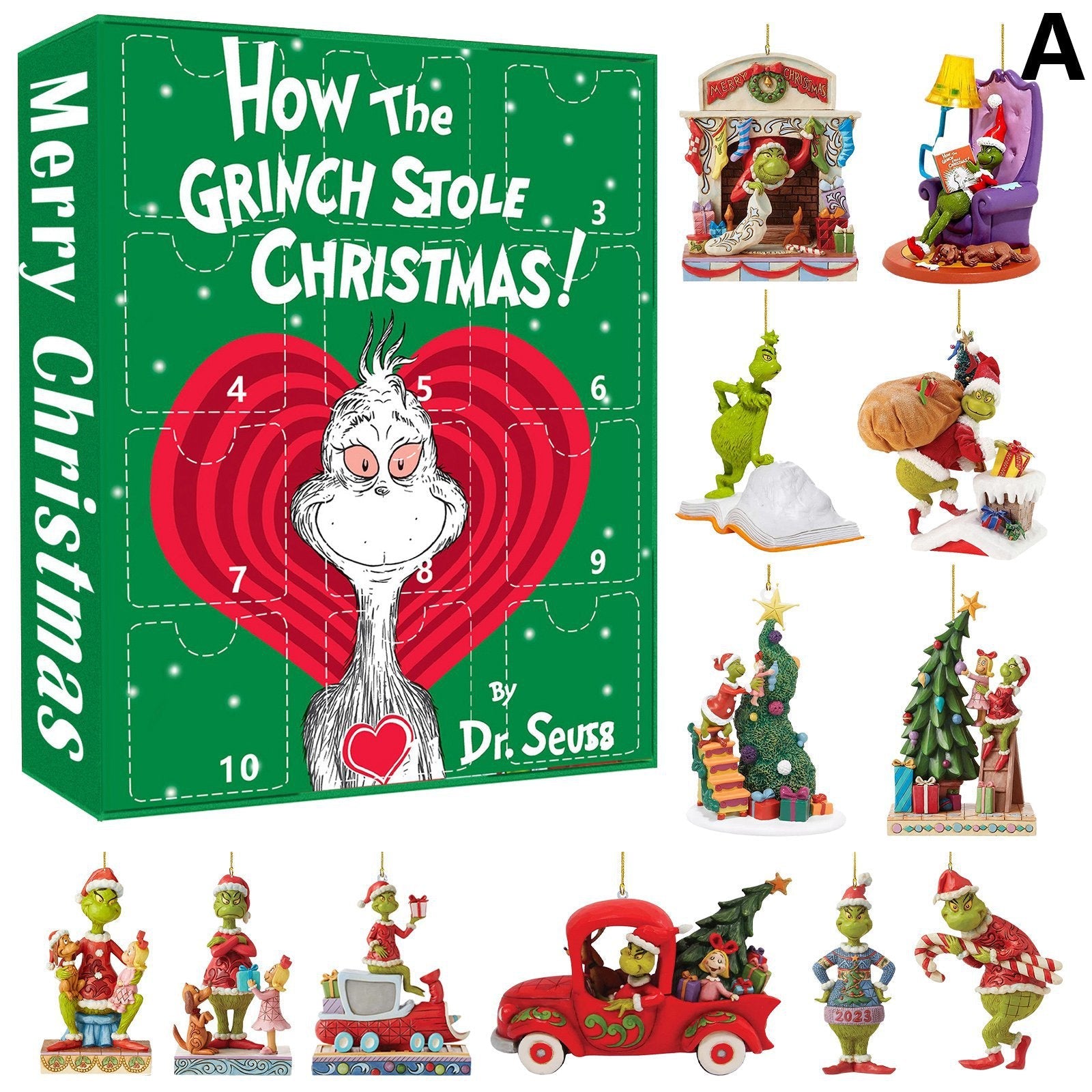 Creative Grinch Countdown Christmas Blind Box Set