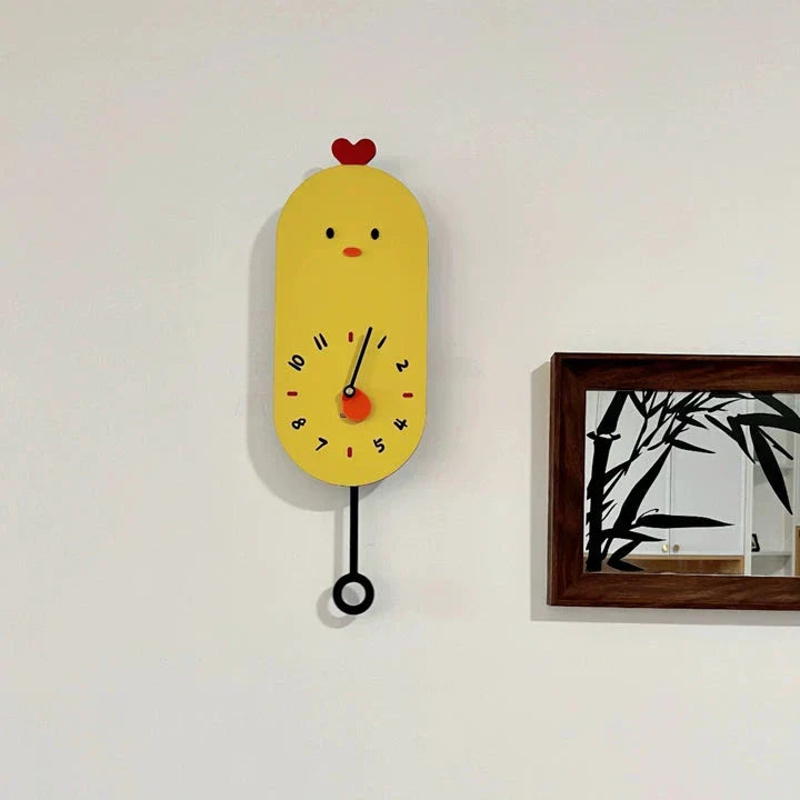 Maliben | Cute Chicken Kids Room Silent Wall Clock