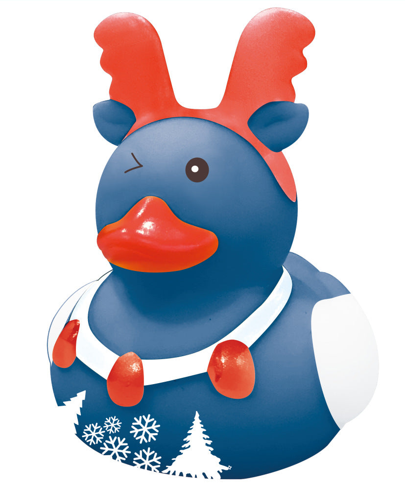 Christmas Snowman Elk Squeaky Vinyl Duck Toy