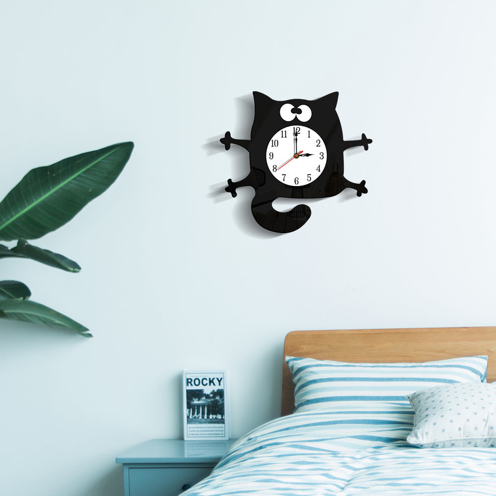 Maliben | Silent Cat Wall Decoration Clock for Children's Room