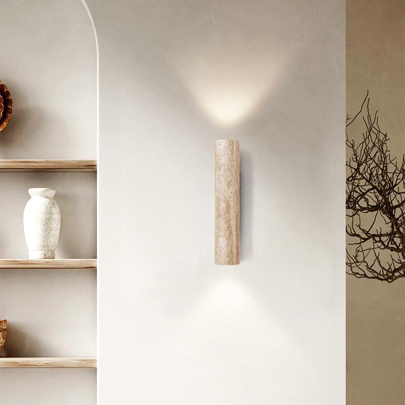 Maliben | TravertIne Wall Lamp in Japandi Tube Shape