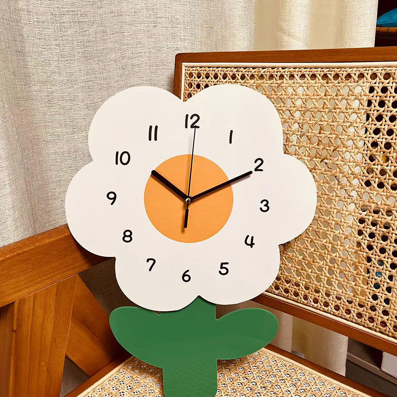 Maliben | Flower Silent Wall Clock for Living Room 12 Inch