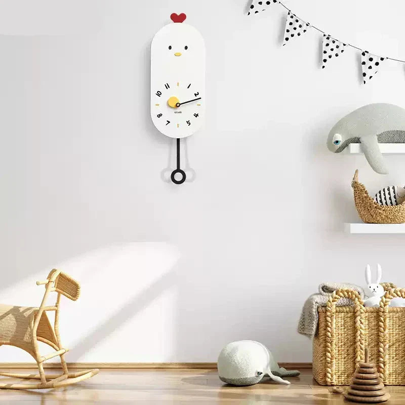 Maliben | Cute Chicken Kids Room Silent Wall Clock