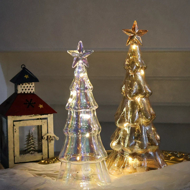 Mini Luminous Glass Christmas Tree Ornament
