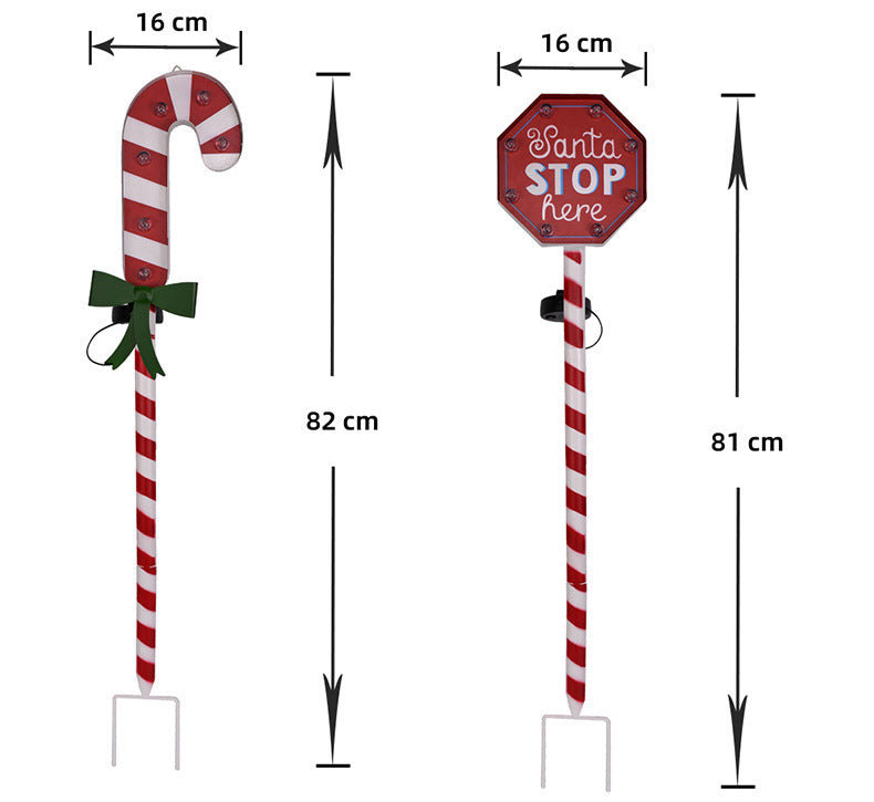 Christmas Iron Art Solar Outdoor Lawn Stake