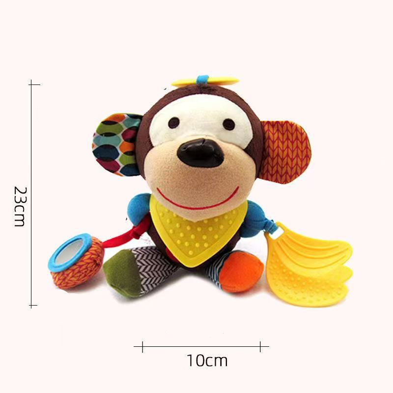 Maliben | Sensory Baby Plush Toy With Rattle And Silicone Attachment For Teething