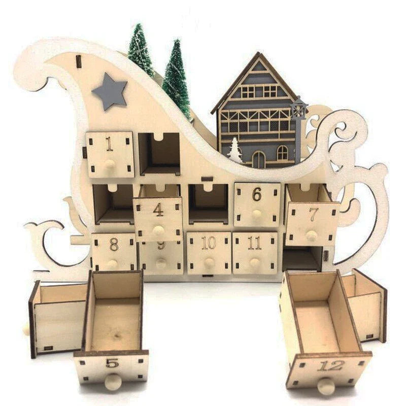 Wooden Desktop Christmas Countdown Calendar