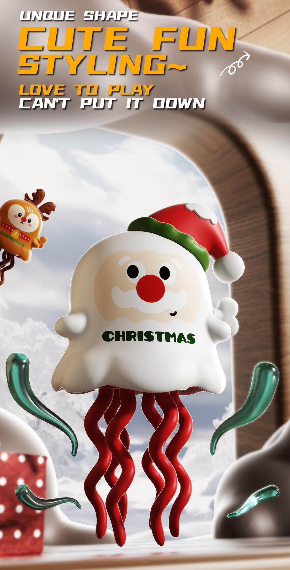 Wind Up Christmas Elk Twisting Dancing Toy