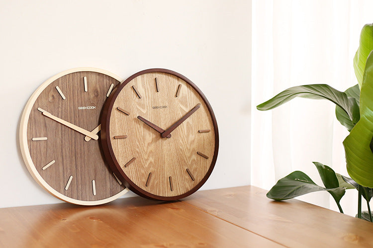 Maliben | Minimalistic Quiet Wooden Wall Clock 12 Inch