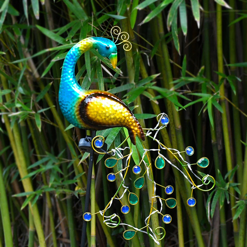 Solar Peacock Garden Light, Iron Art Yard Decoration