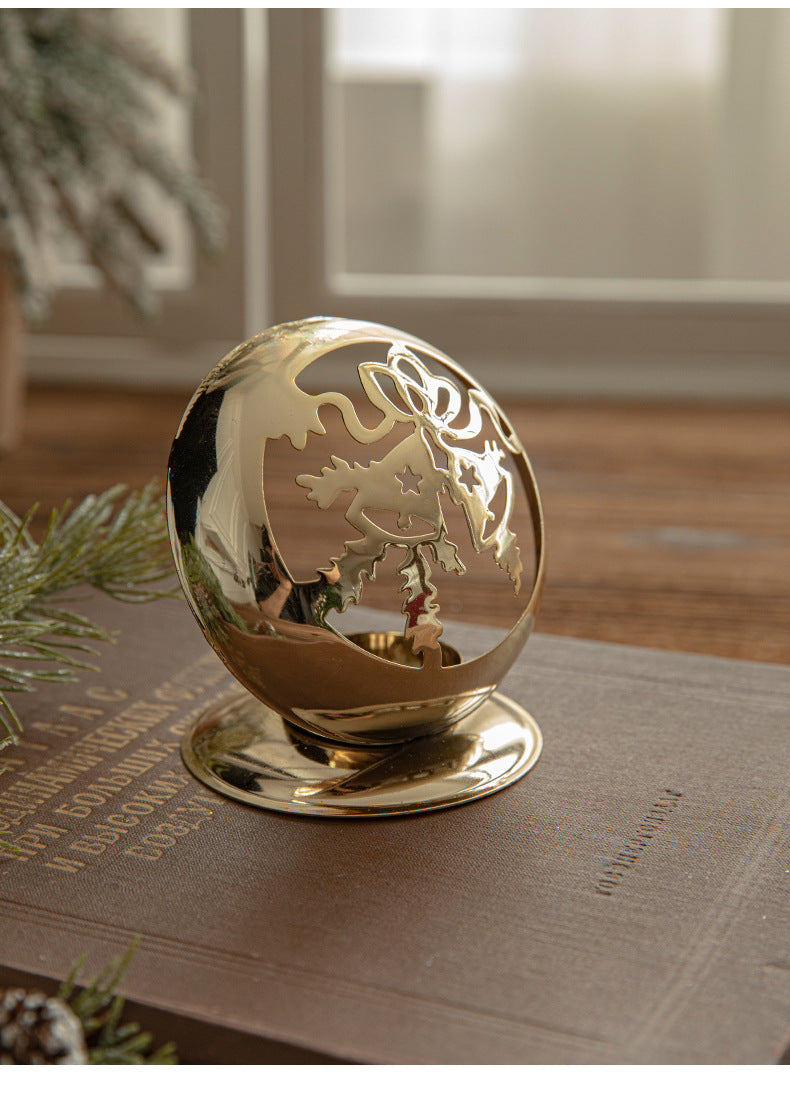 Golden Projection Iron Art Christmas Lantern