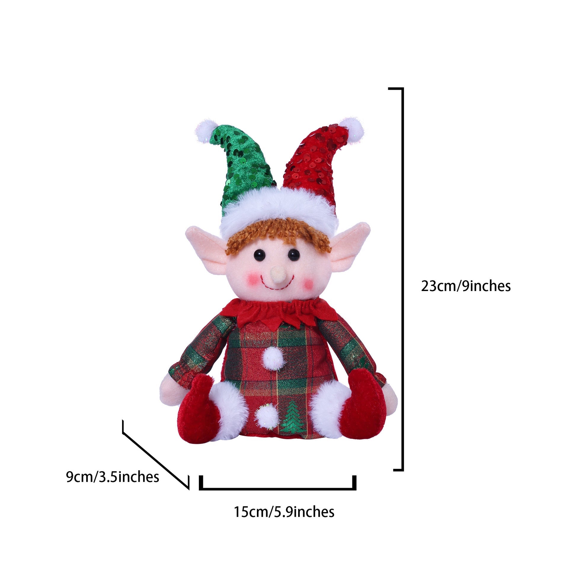 Cute Sequin Hat Christmas Elf Plush Toy