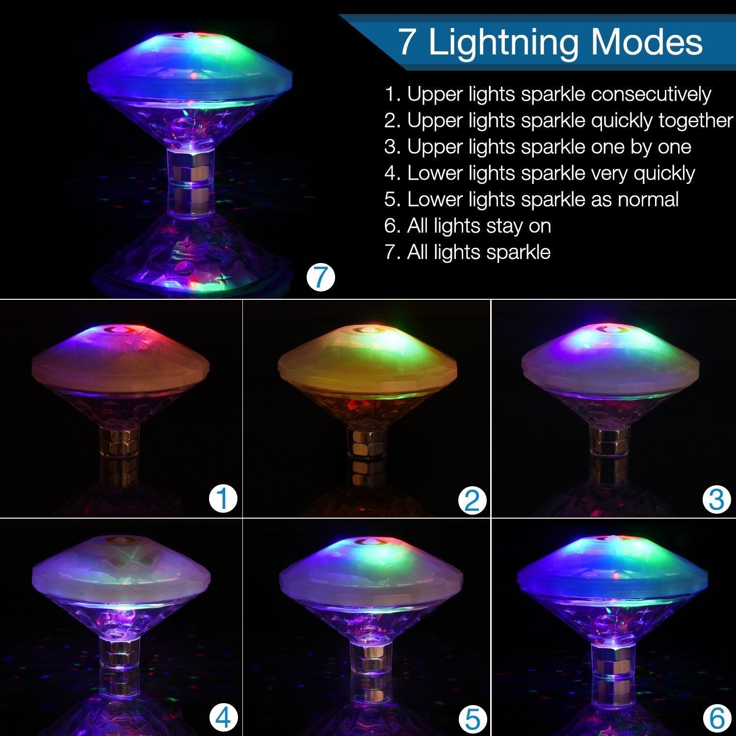 Outdoor Led Waterproof Diamond Pool Light Floating Decor