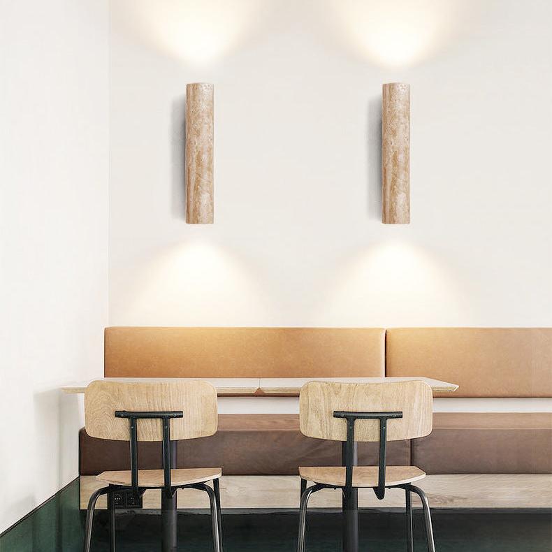 Maliben | TravertIne Wall Lamp in Japandi Tube Shape