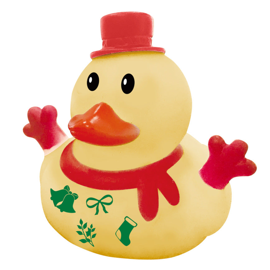 Christmas Snowman Elk Squeaky Vinyl Duck Toy