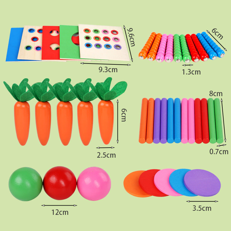 Maliben | 6in1 Montessori Wooden Shapes And Figures Learning Game Cube