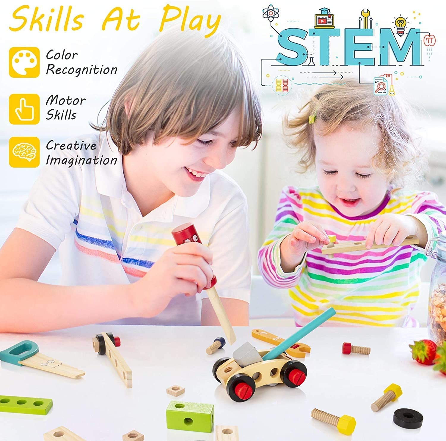 Maliben | Ecotoys Colorful Tool Box | Educational And Creative - Diy Toys For Children