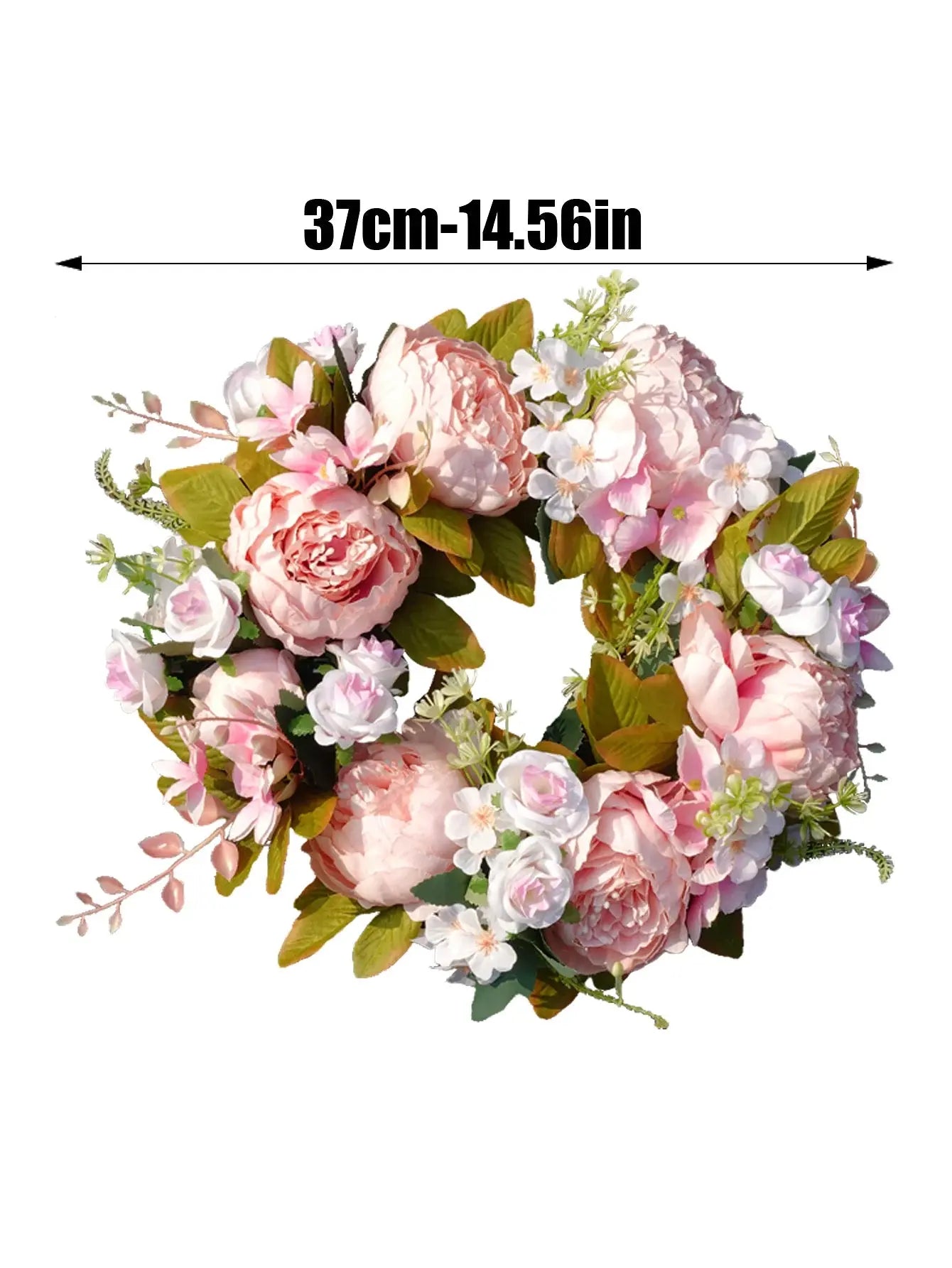 Maliben | AutumnGlow Autumn Wreath - Artificial Wreath with Realistic Peonies for Outdoors