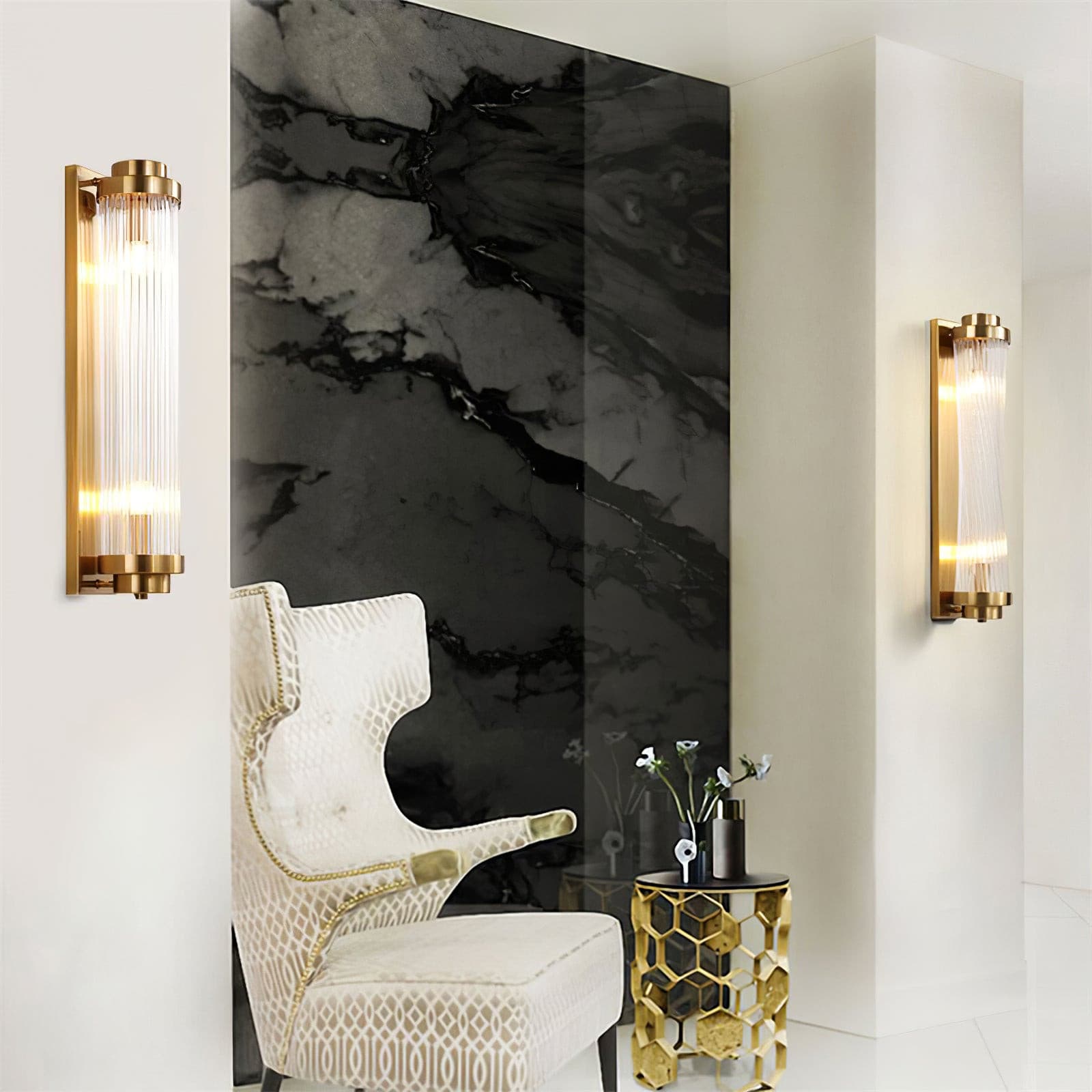 Maliben | VIntage Glass Wall Lamp With Led in Retro Style