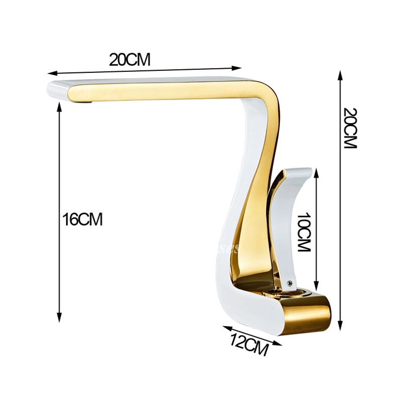 Maliben | Polished Gold Bathroom Sink Faucets Single Handle Luxury Brass White Modern One Hole