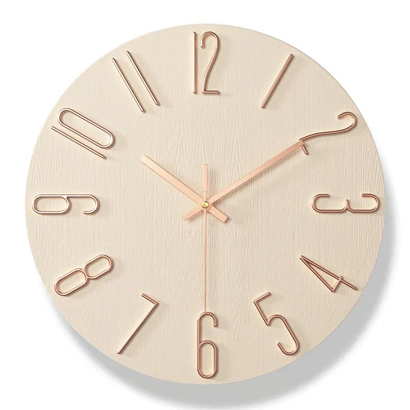 Maliben | Frameless Wall Clock Made of Wood – Nordic Minimalist Silent Clock for Modern Home Decor
