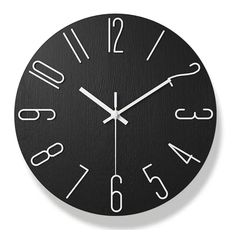 Maliben | Frameless Wall Clock Made of Wood – Nordic Minimalist Silent Clock for Modern Home Decor