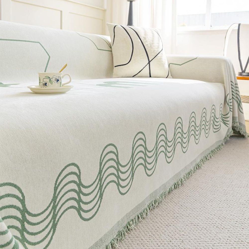 Maliben | Ripple Curve Line Flow Sofa Cover