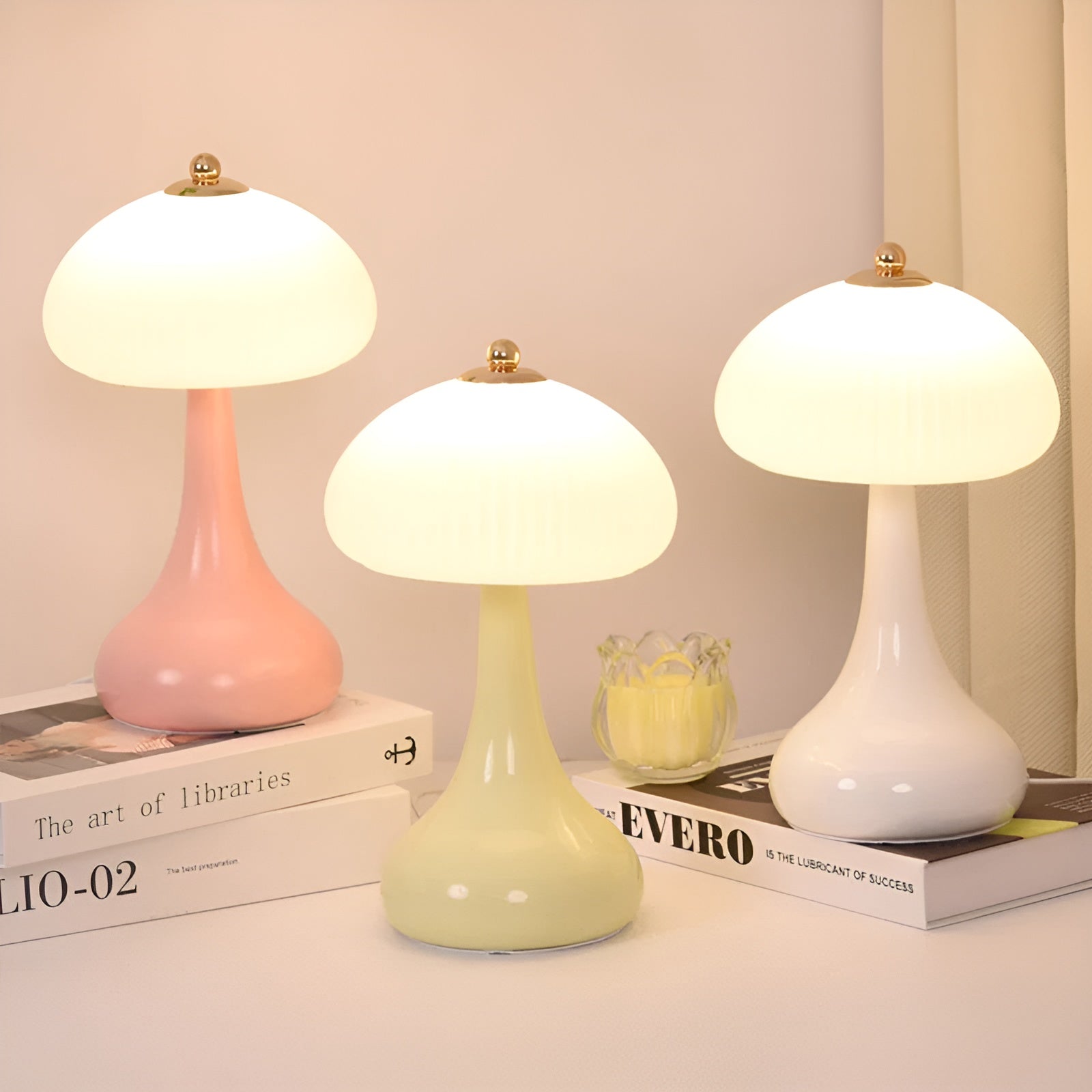 Maliben | Eleganza Luxe Table Lamp – Timeless Mushroom Shape With Led DimmIng Function in Soft Colors