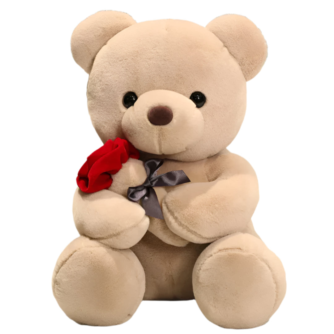 Maliben | Rosebear Plush Bear | 3-In-1 Teddy Bear With Roses, 23-45 Cm – A Loving Symbol Of Affection