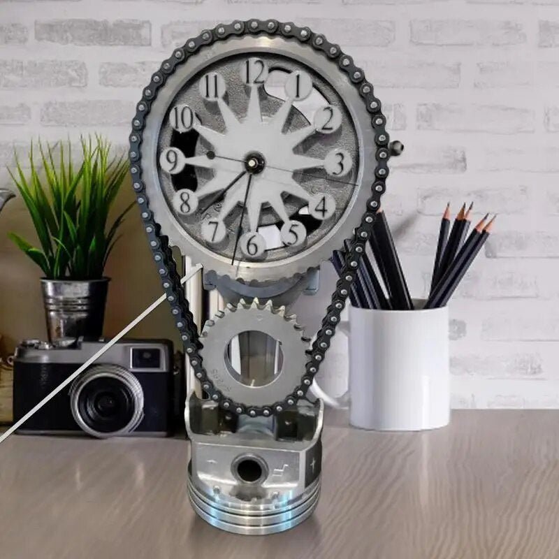 Maliben | Watch chain with movement - Silent rotating table clock