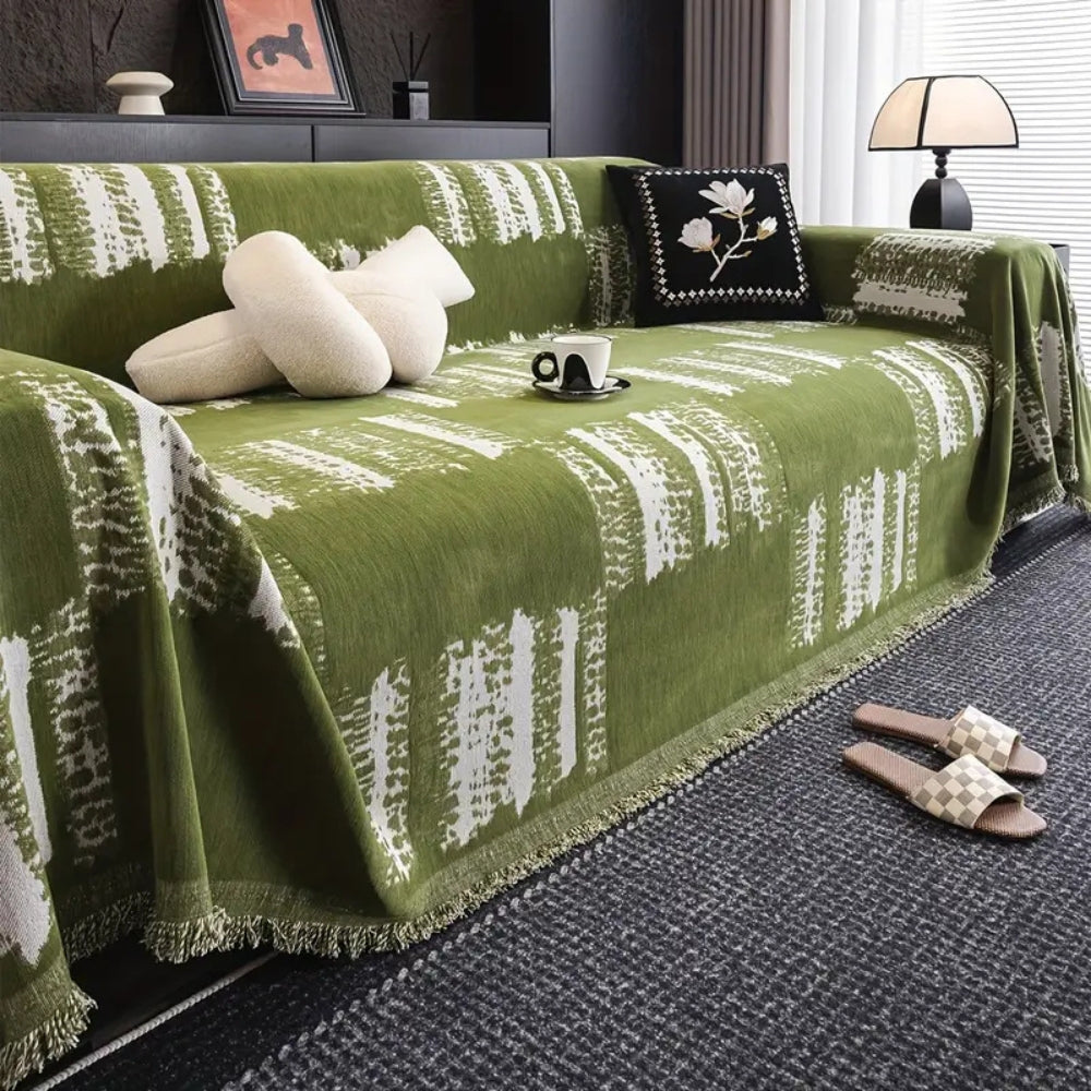 Maliben | Rustic Abstract Chenille Sofa Cover