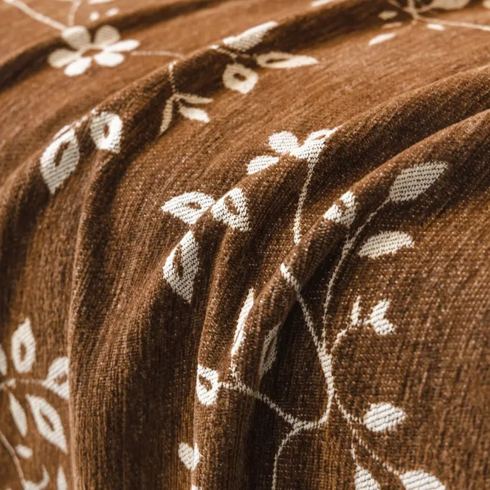 Maliben | Rustic Blossom Ivory Floral Sofa Cover