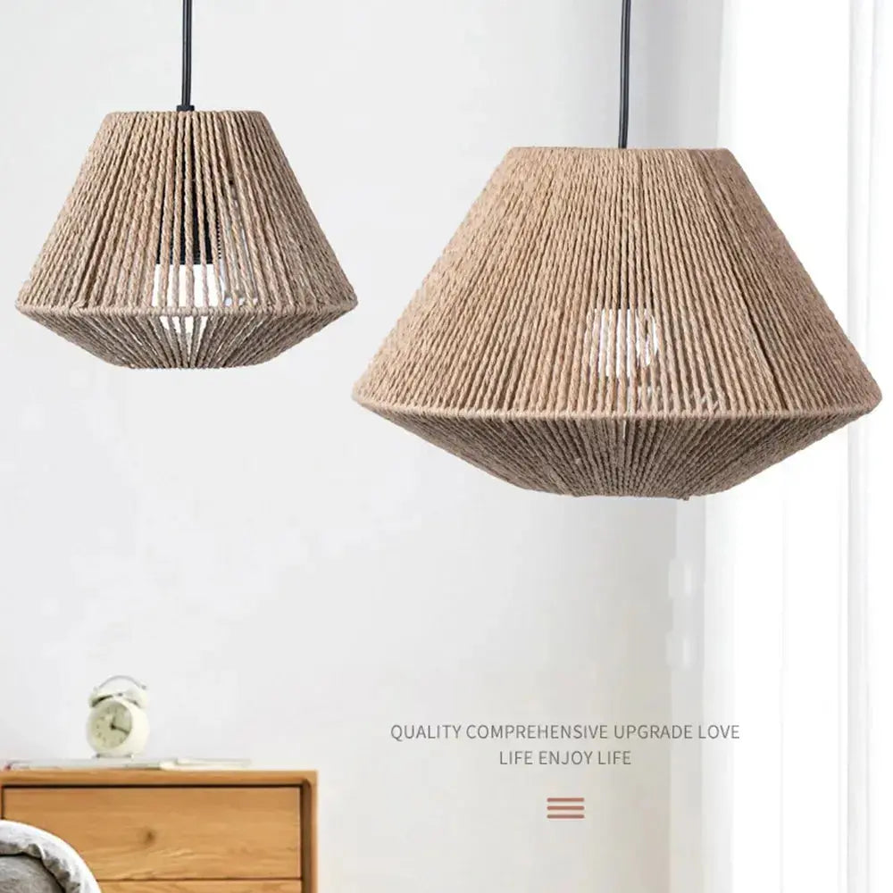 Maliben | Elegant Rattan Pendant Lamp – Rustic Geometric Lighting For Any Space