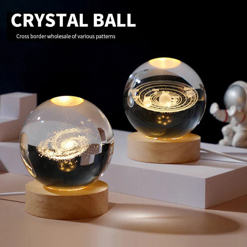 Maliben | Astranova Galaxy Night Light | Led Crystal Ball With Milky Way Design | Warm White Light | Creative Gift For Kids & Adults