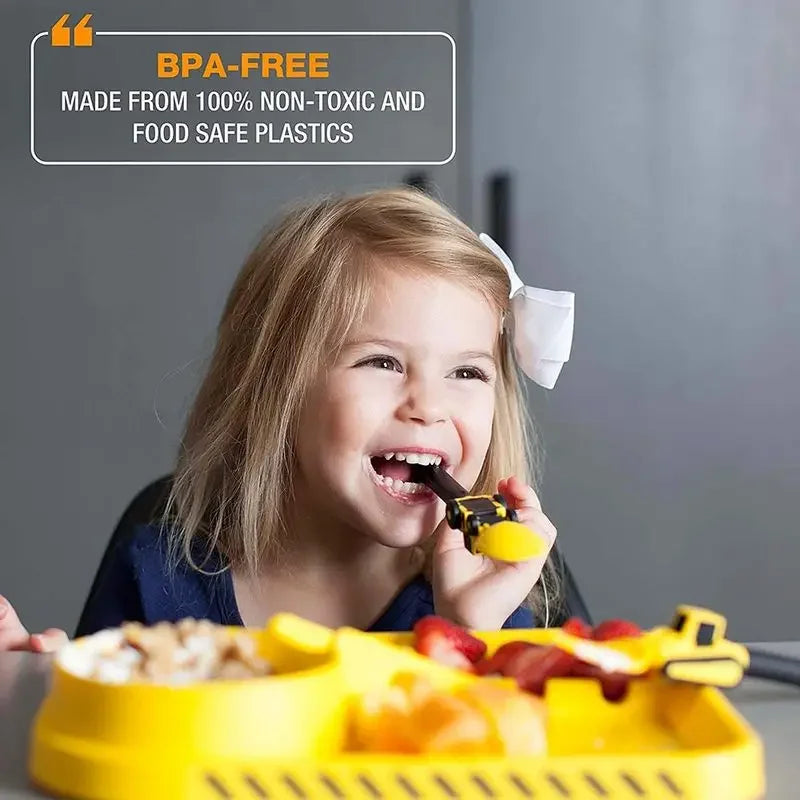 Maliben | Build & Bite | Eating Pleasure For Little Builders - Playful Children's Cutlery Set