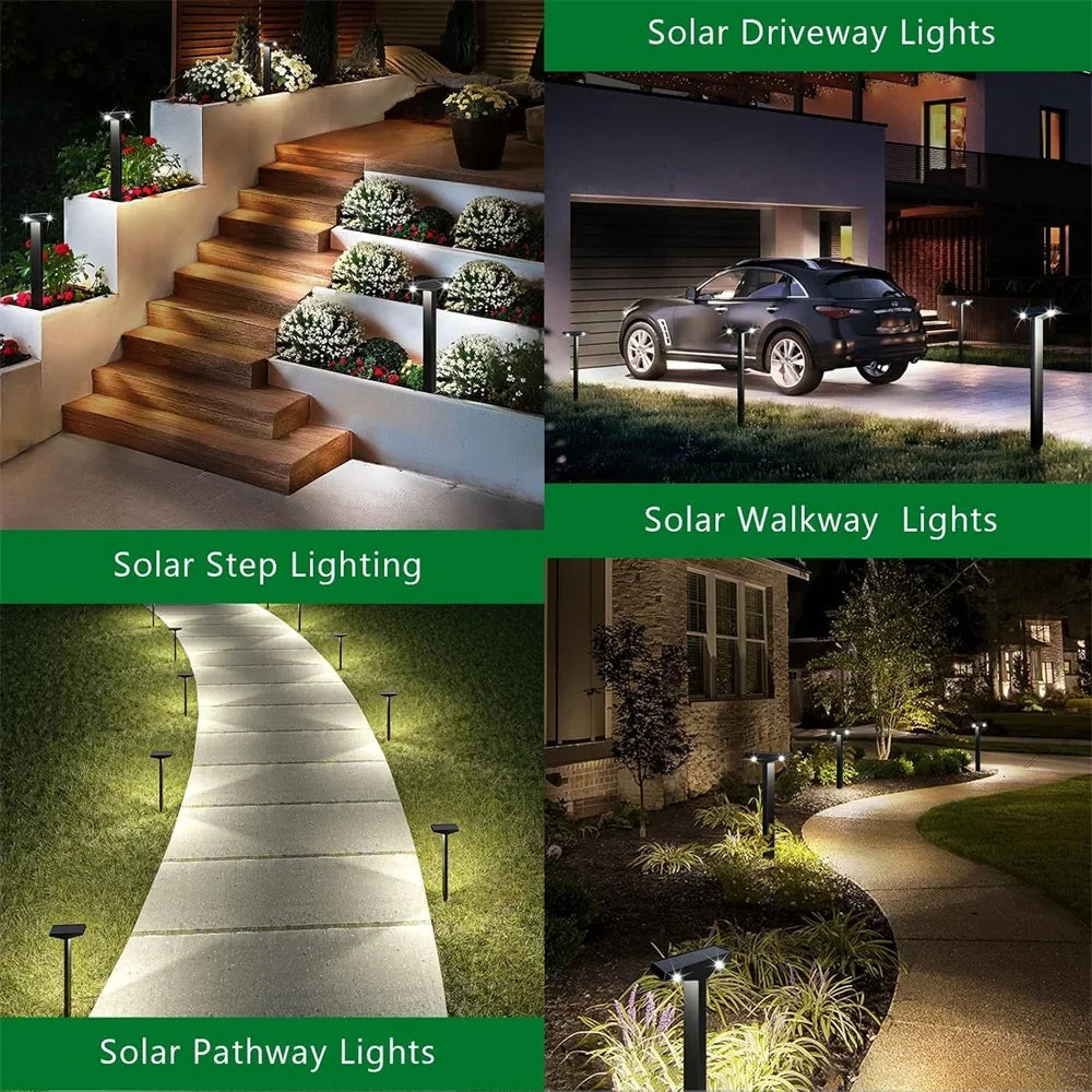 Maliben | Lumora Solpath Garden Lights | Solar Powered | Ip65 Waterproof | Height Adjustable | Warm & Cool White | For Paths, Terrace & Garden