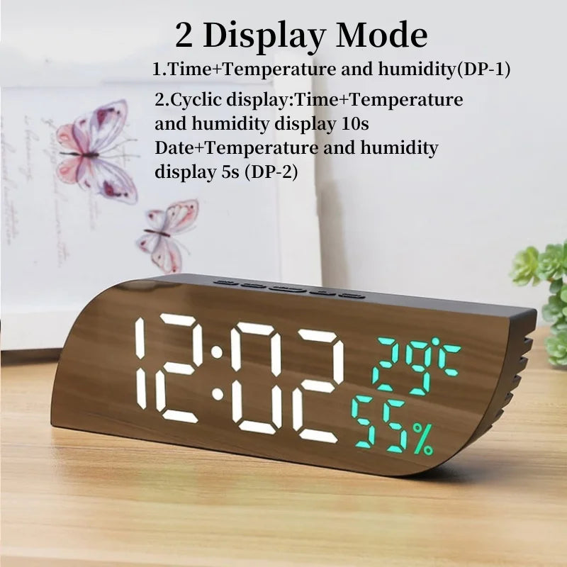 Maliben | LED Digital Alarm Clock with Dual Display & Unlimited Snooze