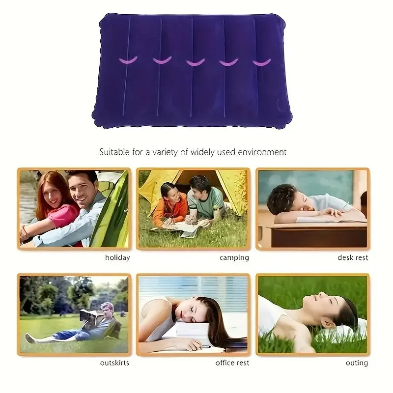 Maliben | Inflatable Travel Pillow 47x30 Cm | Foldable & Lightweight | Airnest Outdoor Air Cushion For Camping & Air Travel