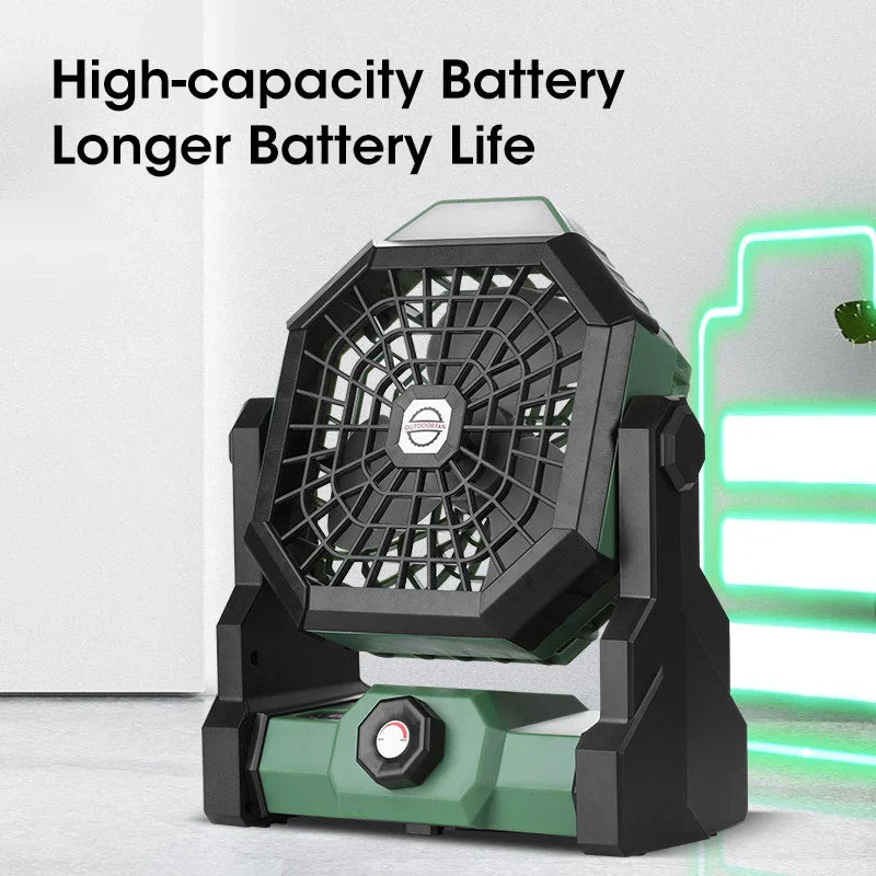 Maliben | Campora Breezelight | 2-In-1 Camping Fan With Led Lantern | 7800 Mah Battery | 270° Rotatable | Usb Rechargeable | For Tent, Outdoor & Travel